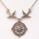 Silver Bird Compass Neckla..