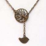Antiqued Brass Tree Bird L..