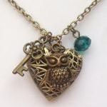 Antiqued Brass Owl Key Hea..