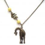 Antiqued Brass Leaf Giraff..