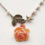 Antiqued Brass Leaf Bird F..
