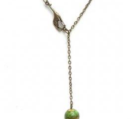 Antiqued Brass Giraffe Turquoise Necklace